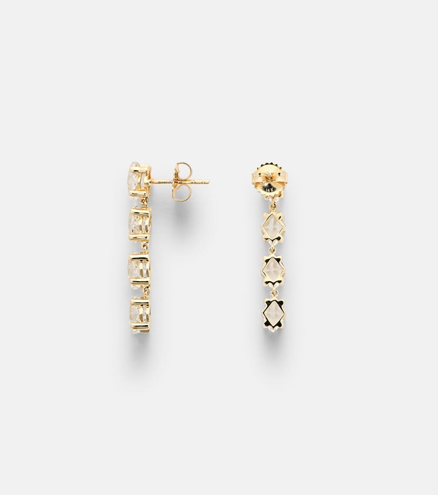 Kira 14kt gold drop earrings with white topaz