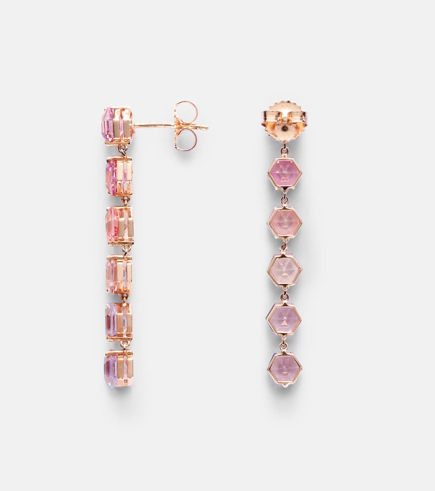 14kt rose gold drop earrings with topaz
