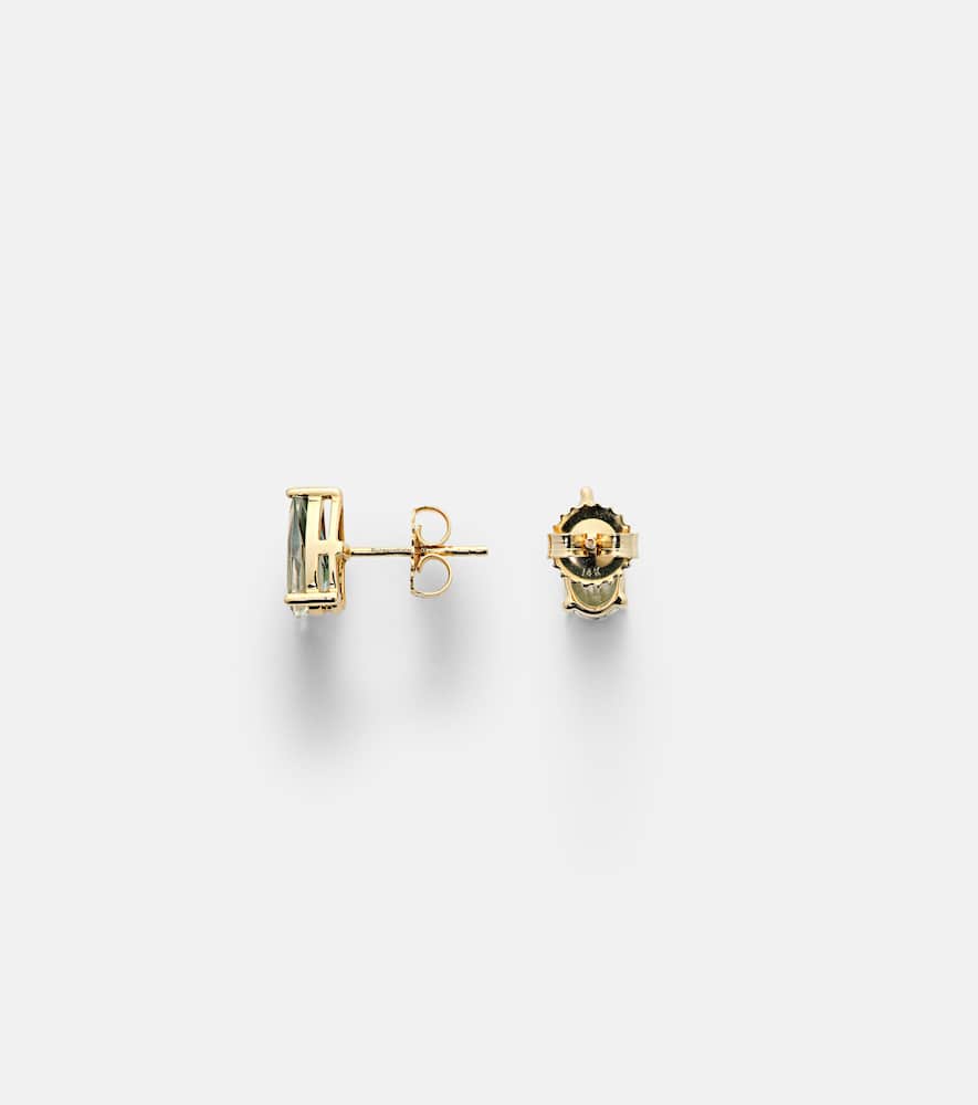 Ayda 14kt gold stud earrings with topaz