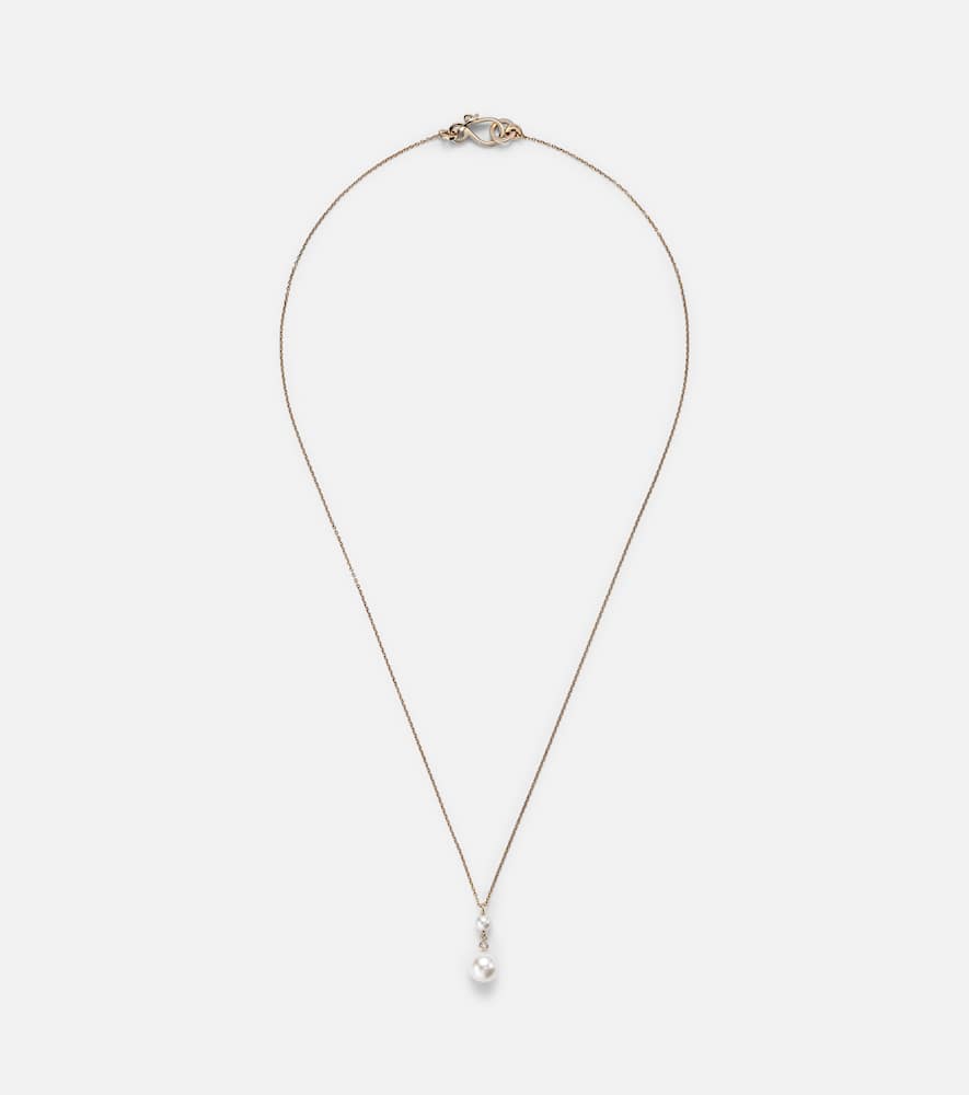 Rêve Simple 14kt gold necklace with diamonds and pearls