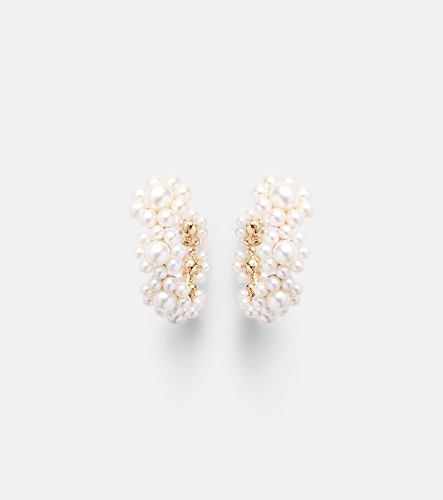 Jardin Boucle 14kt gold earrings with freshwater pearls