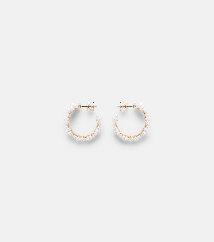 Jardin Boucle 14kt gold earrings with freshwater pearls