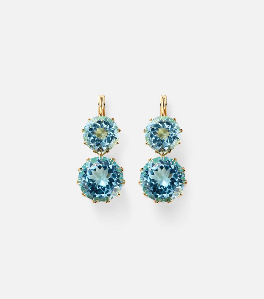 18kt yellow gold earrings with topaz