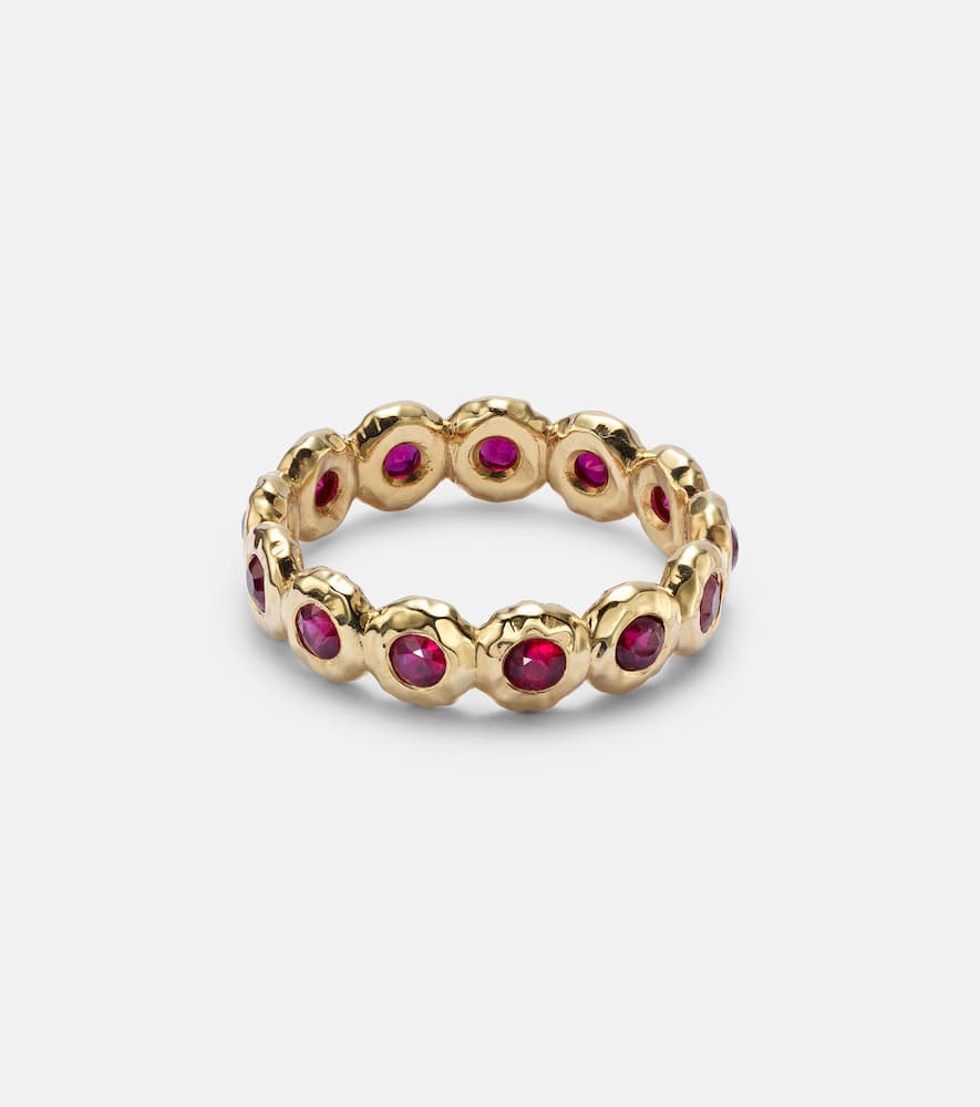 Nesting Gem 18kt gold eternity ring with rubies