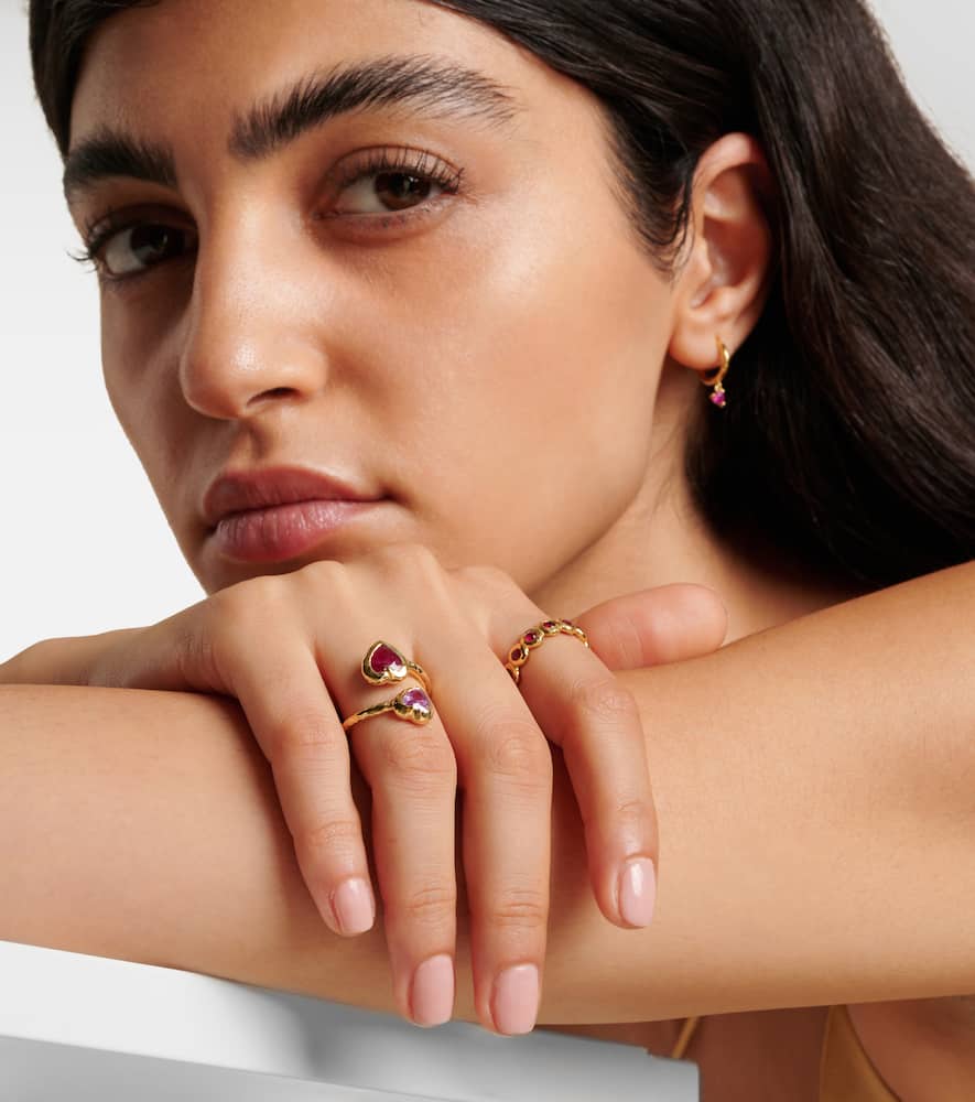 Nesting Gem 18kt gold eternity ring with rubies