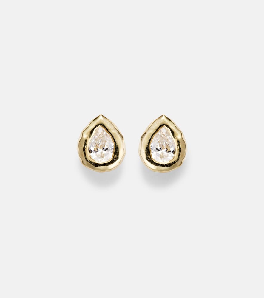Nesting Gem 18kt gold earrings with diamonds