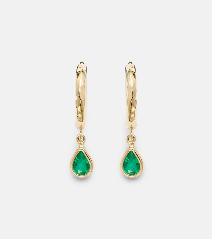 Charmed Micro Gabby 18kt gold earrings with emeralds