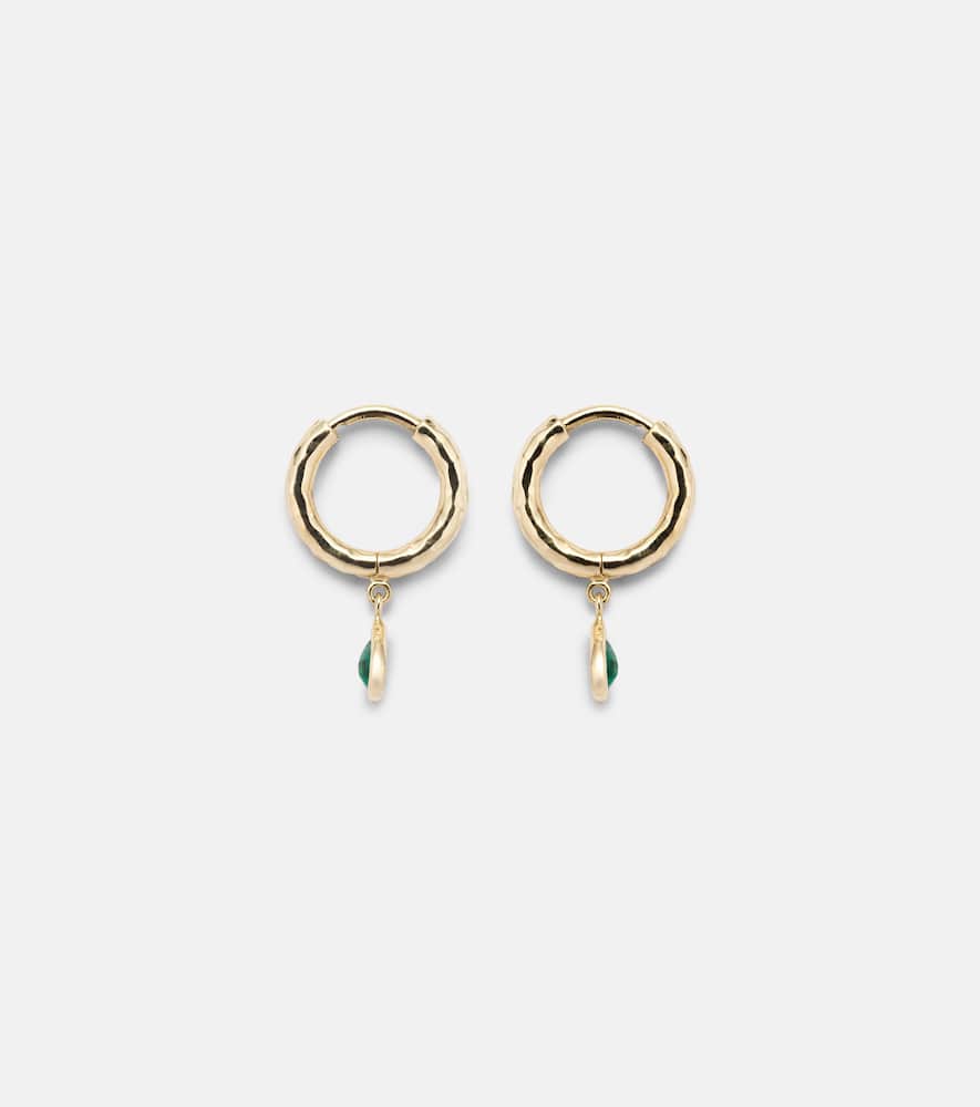 Charmed Micro Gabby 18kt gold earrings with emeralds
