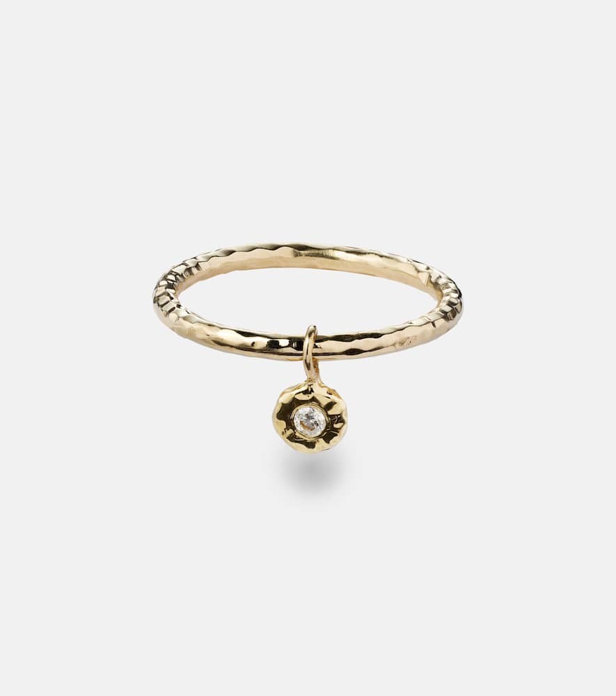Nesting Gem 18kt gold stacking ring with diamond