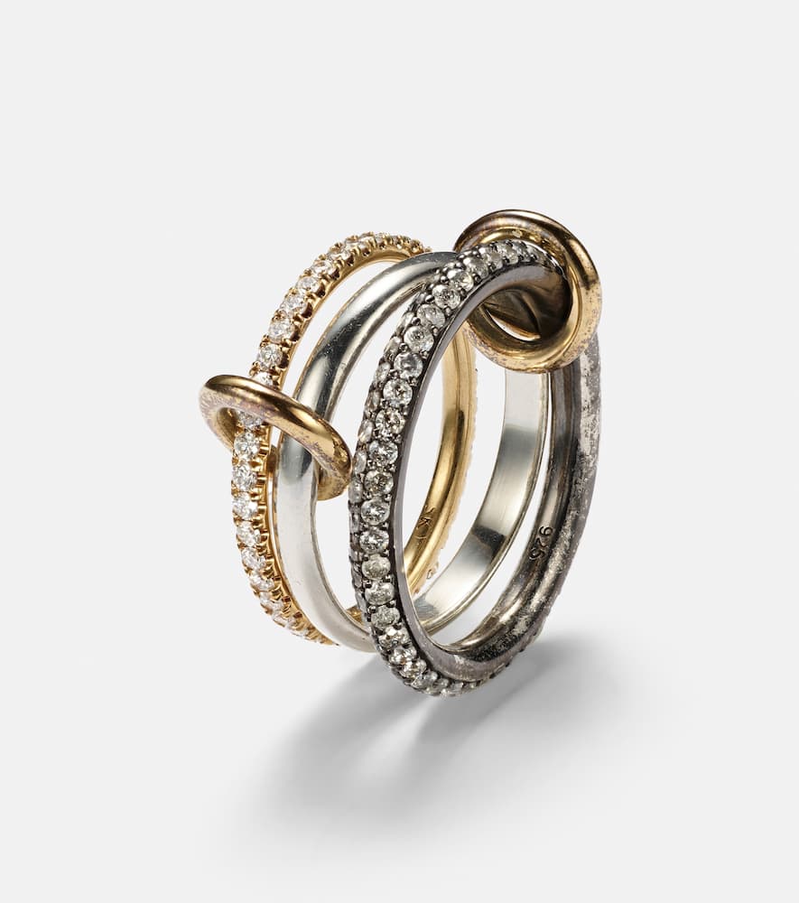 Scorpio 18kt gold linked rings with diamonds