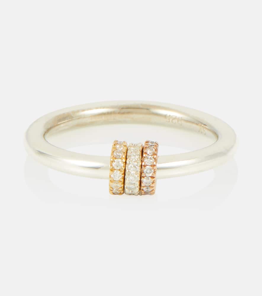 Sirius sterling silver and 18kt gold ring with diamonds