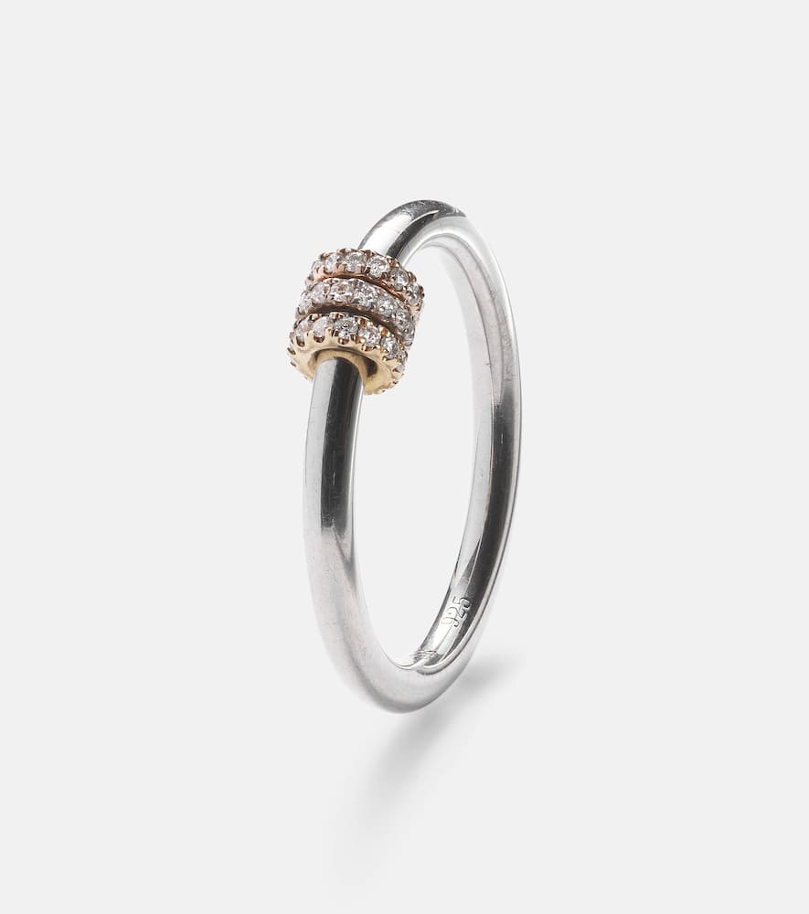 Sirius sterling silver and 18kt gold ring with diamonds