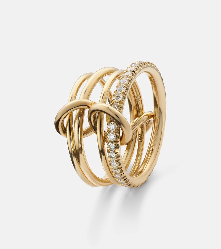 Pisces Pavé 18kt gold ring with diamonds