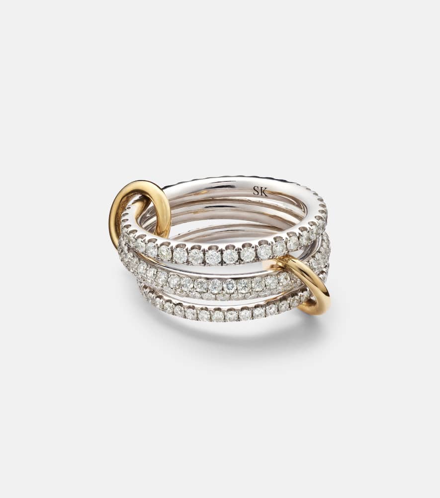 Nova sterling silver and 18kt gold ring with diamonds