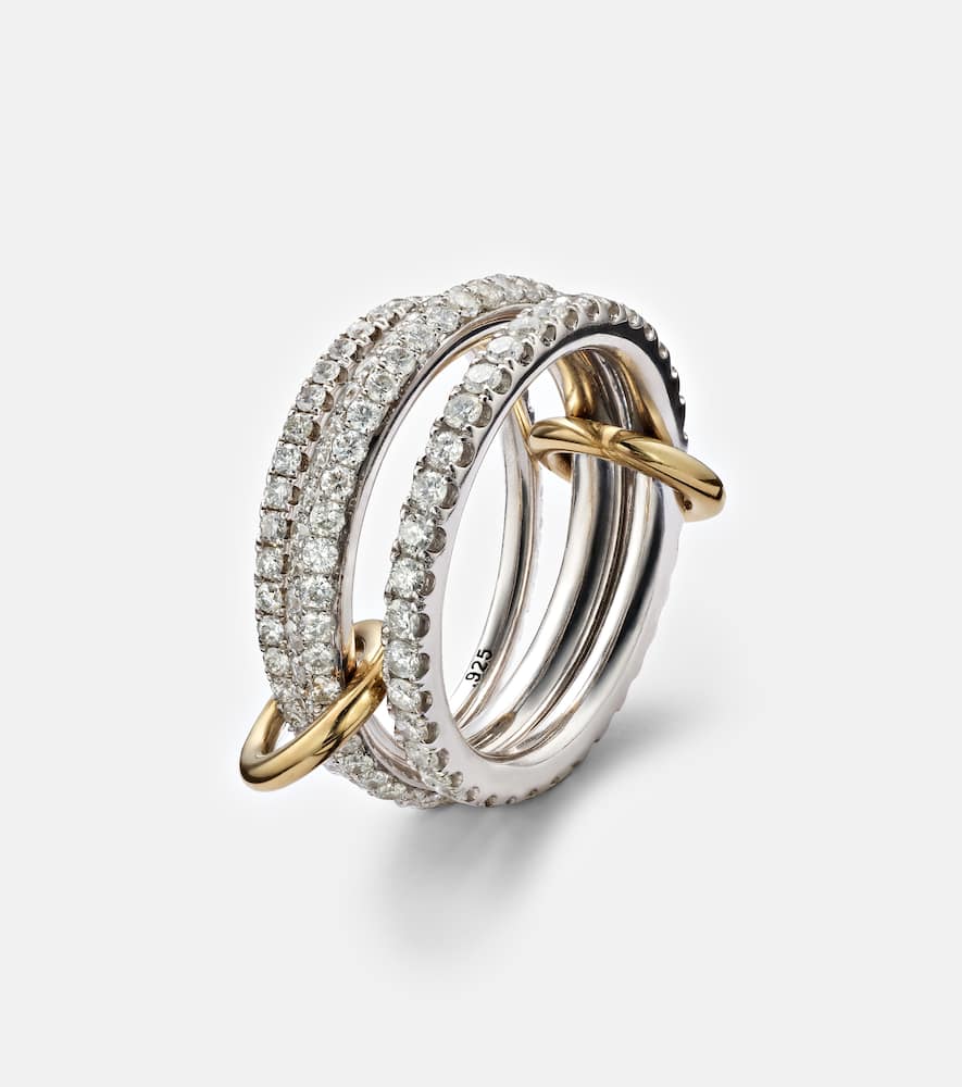 Nova sterling silver and 18kt gold ring with diamonds