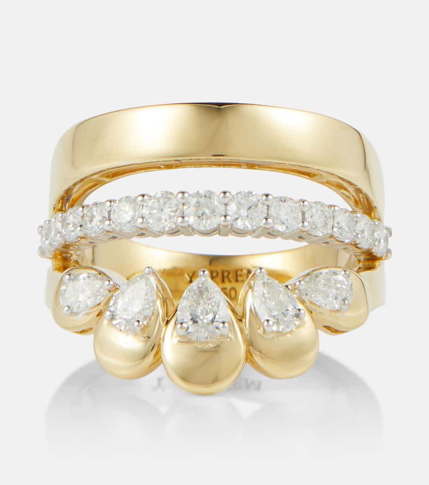18kt gold ring with diamonds
