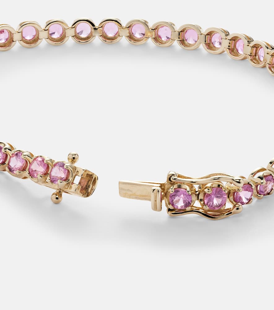 14kt gold tennis bracelet with sapphires