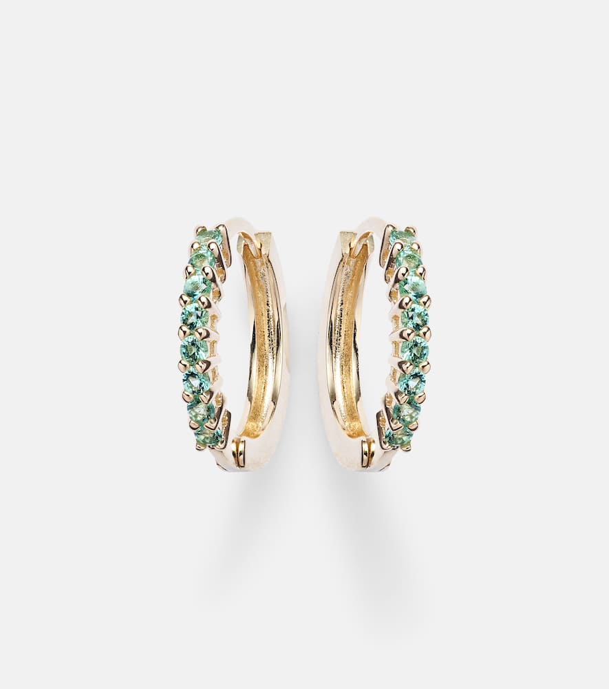14kt gold earrings with emeralds