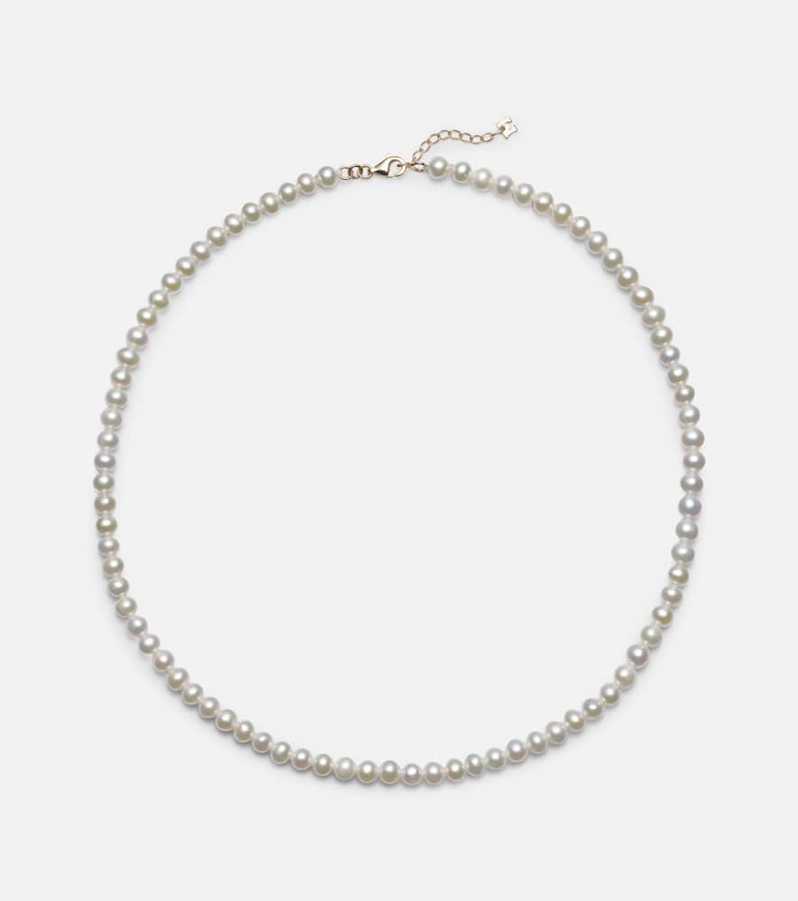 14kt gold choker with pearls