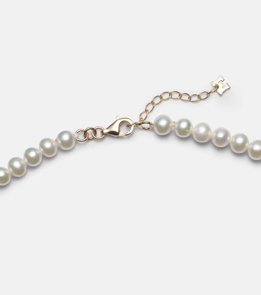 14kt gold choker with pearls