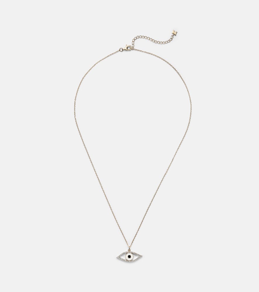 Eye of Protection 14kt gold necklace with diamonds