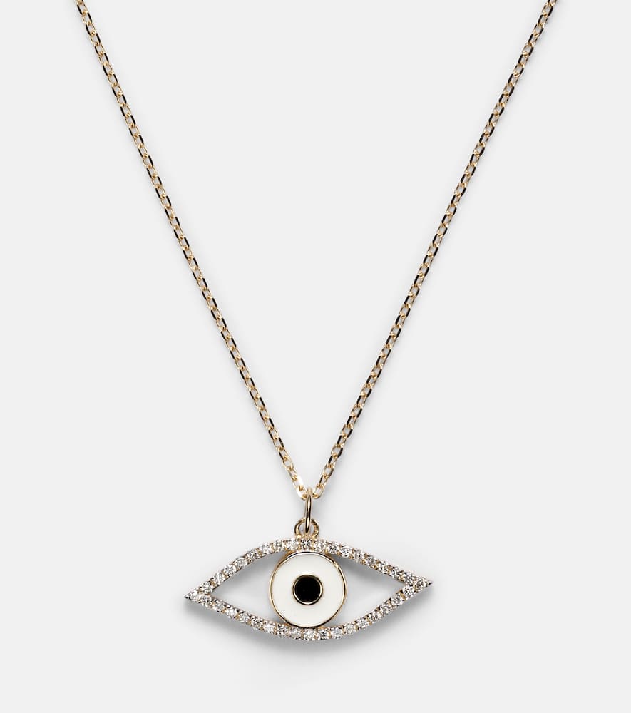 Eye of Protection 14kt gold necklace with diamonds