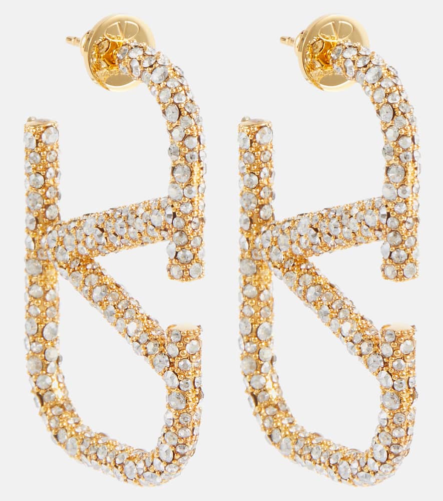 VLogo crystal-embellished earrings