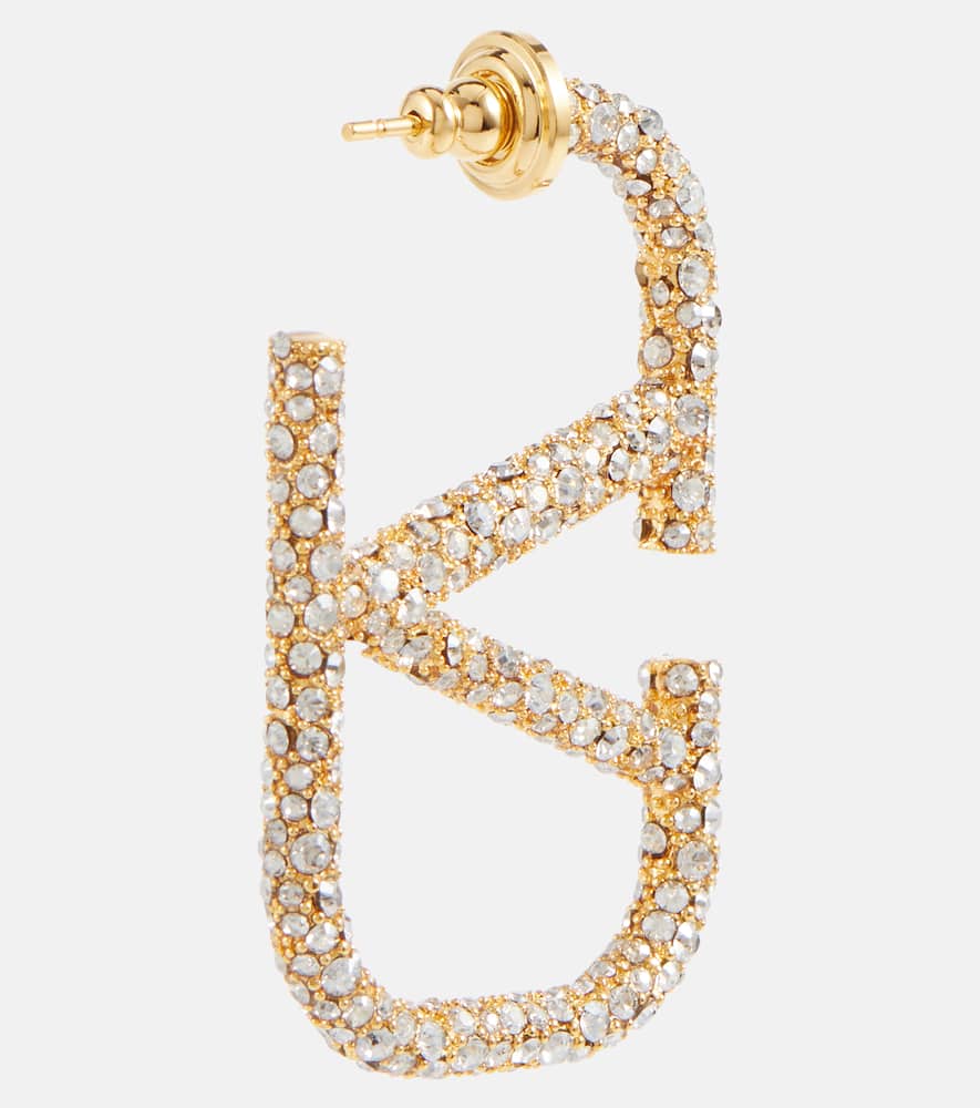 VLogo crystal-embellished earrings