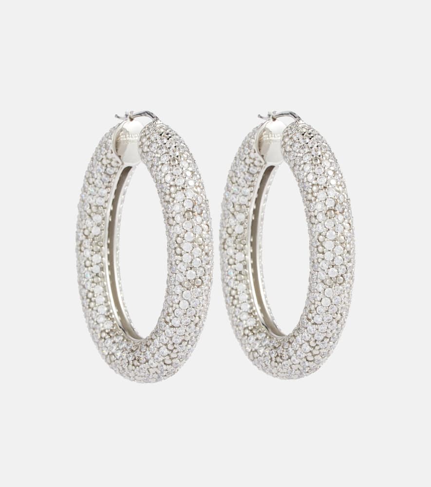 Crystal-embellished hoop earrings