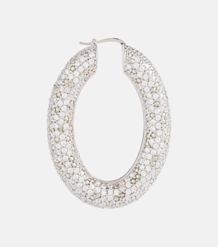Crystal-embellished hoop earrings