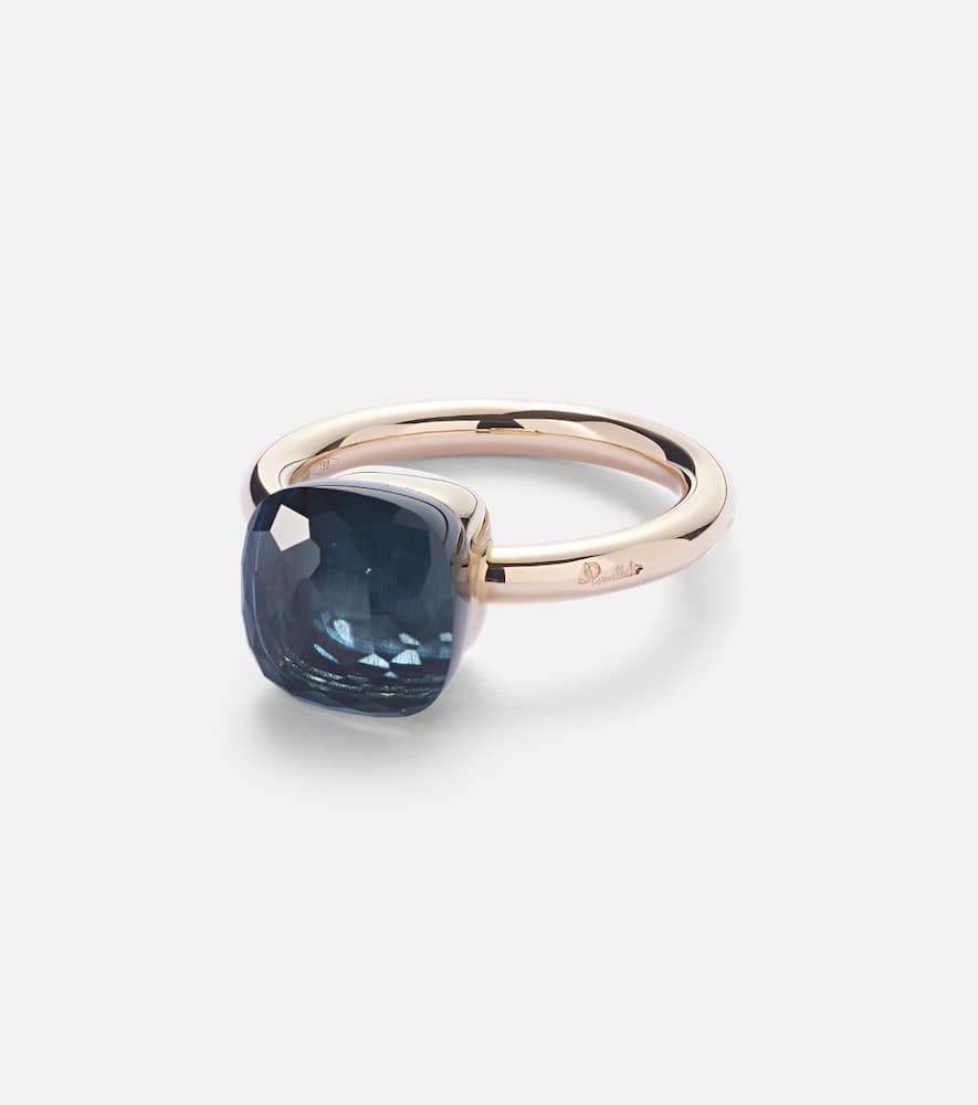 Nudo 18kt gold ring with London Blue topaz