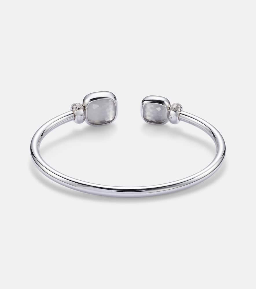 Nudo 18kt white gold bracelet with diamonds and topaz