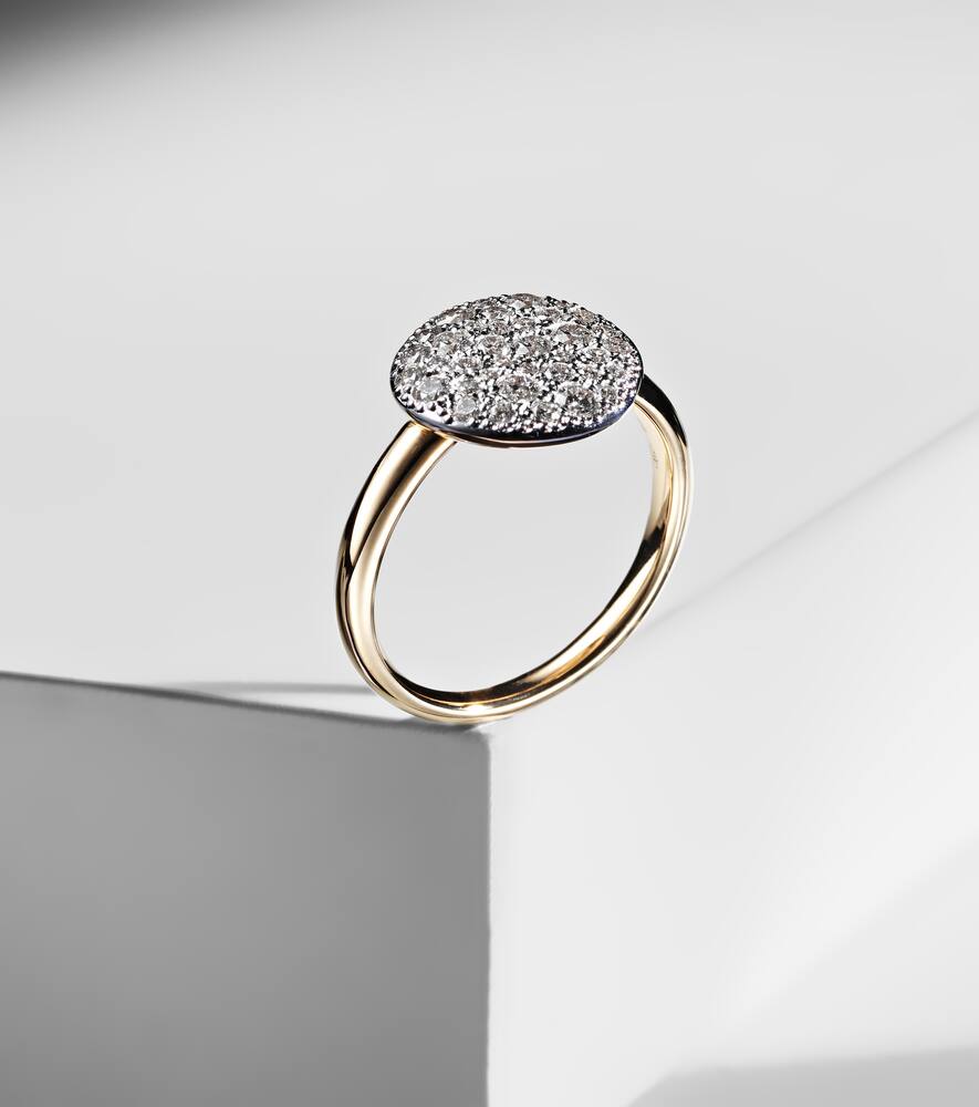 Sabbia 18kt yellow gold ring with diamonds