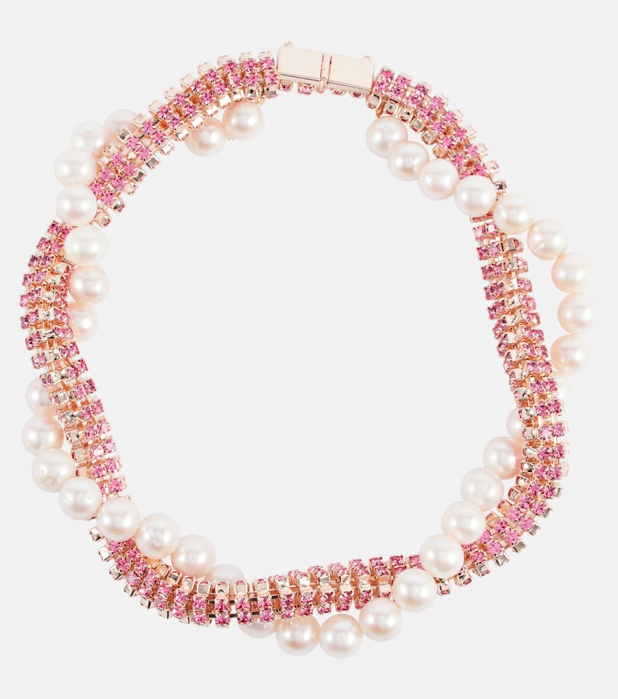 Crystal and pearl-embellished necklace