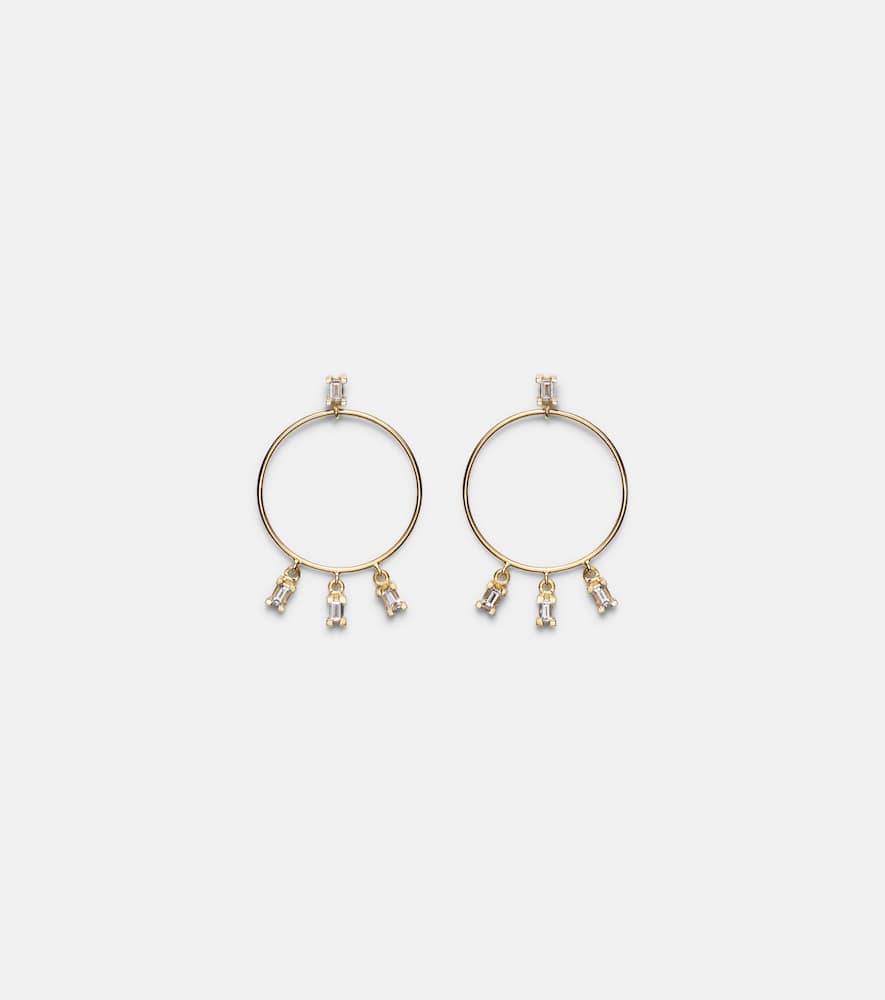 18kt yellow gold hoop earrings with diamonds