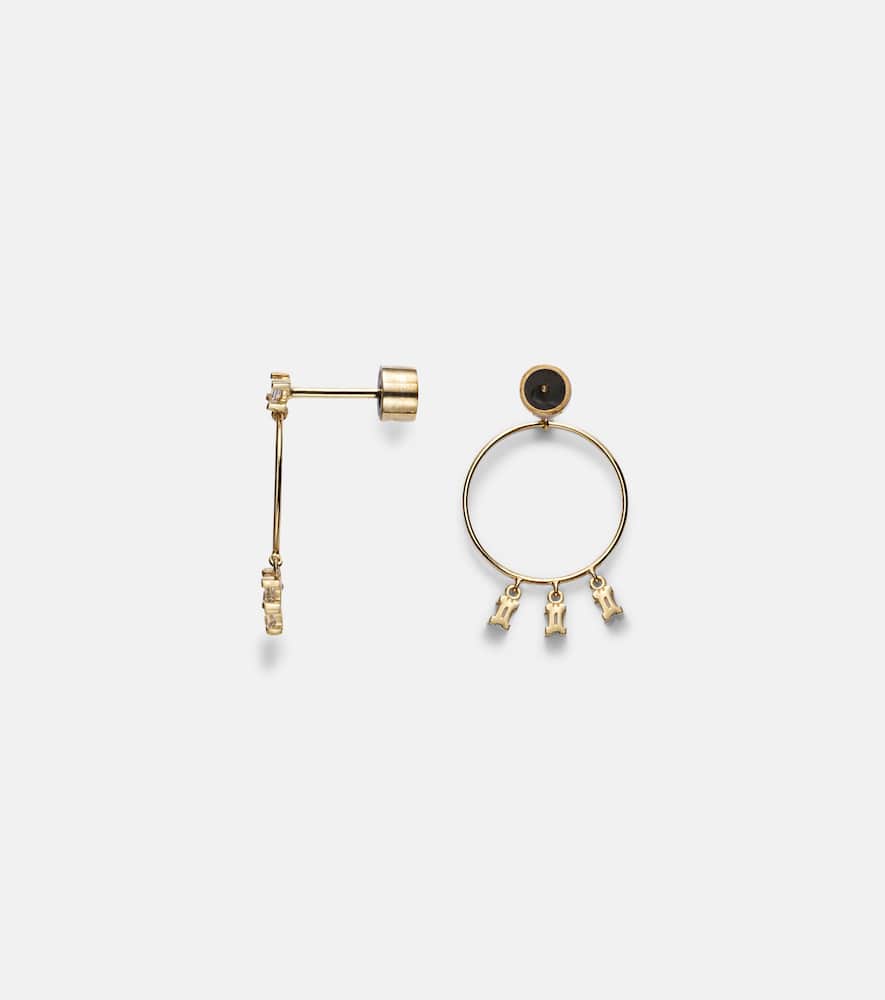 18kt yellow gold hoop earrings with diamonds