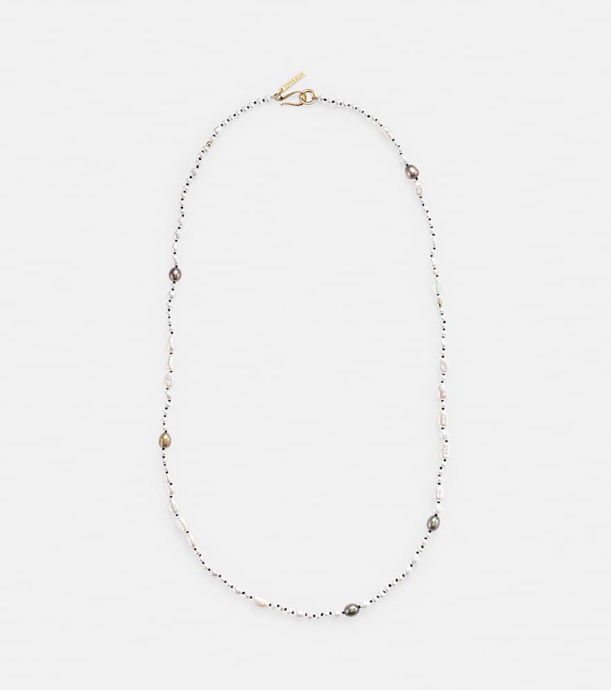 Mermaid necklace with freshwater pearls and 18kt gold-plated silver beads
