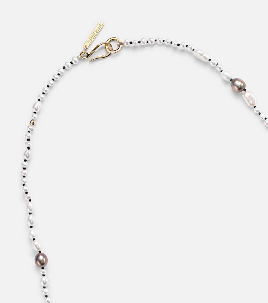 Mermaid necklace with freshwater pearls and 18kt gold-plated silver beads