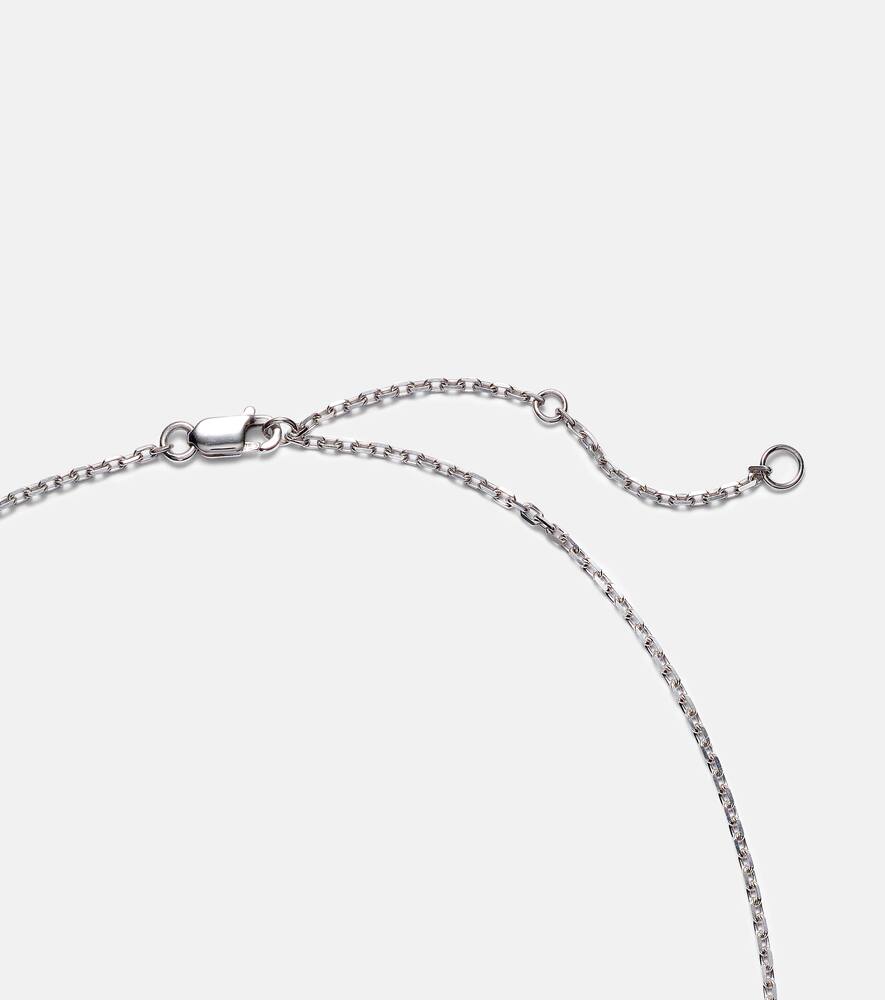 Serti Sur Vide 18kt white gold necklace with diamonds and emerald