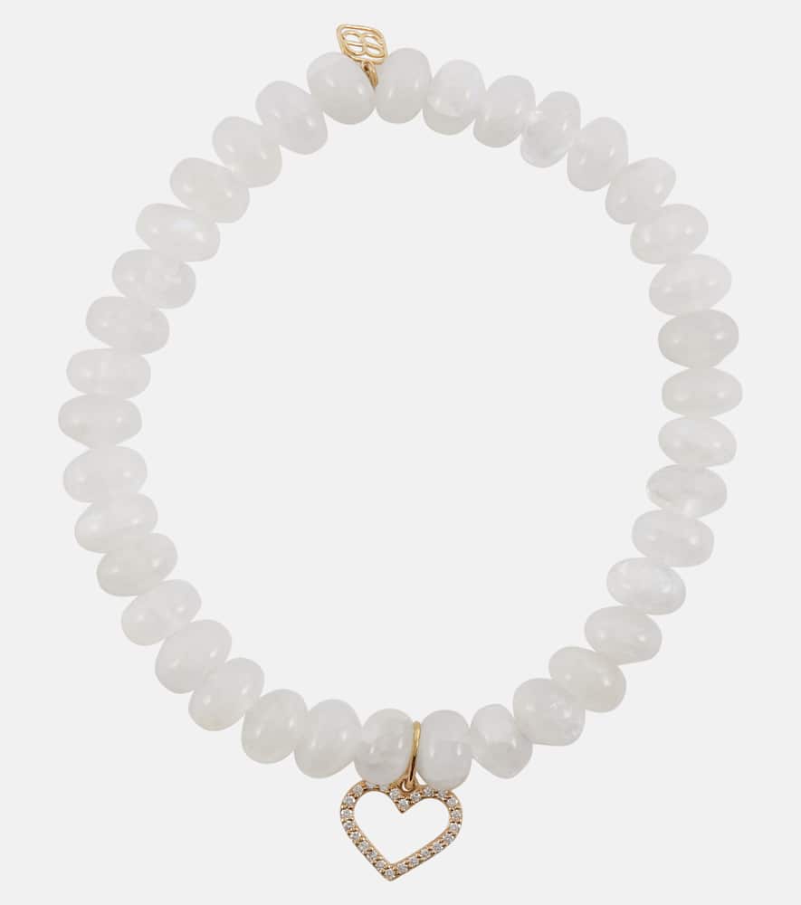 14kt gold and moonstone bracelet with diamonds