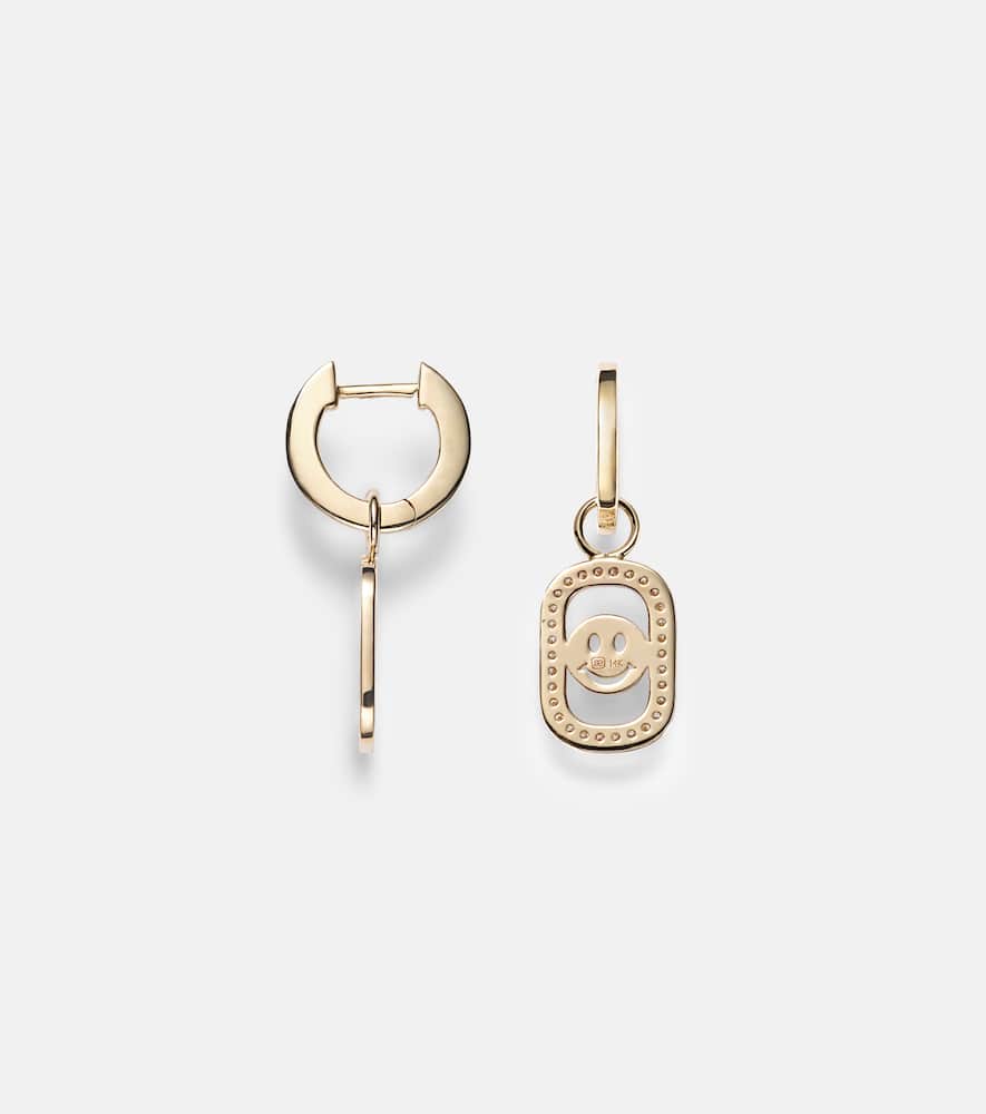 Open Icon 14kt gold drop earrings with diamonds