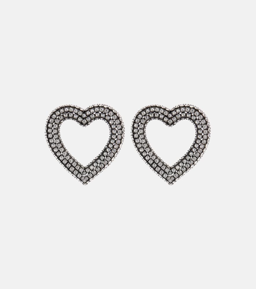 Embellished heart earrings