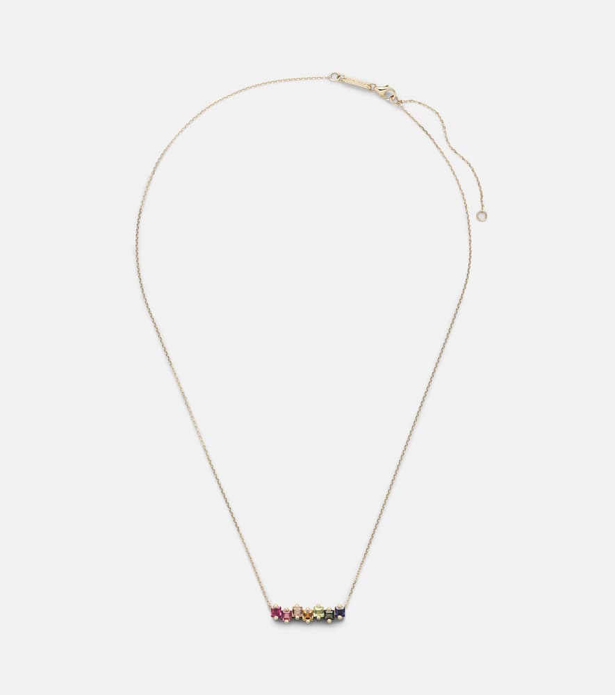14kt gold necklace with gemstones
