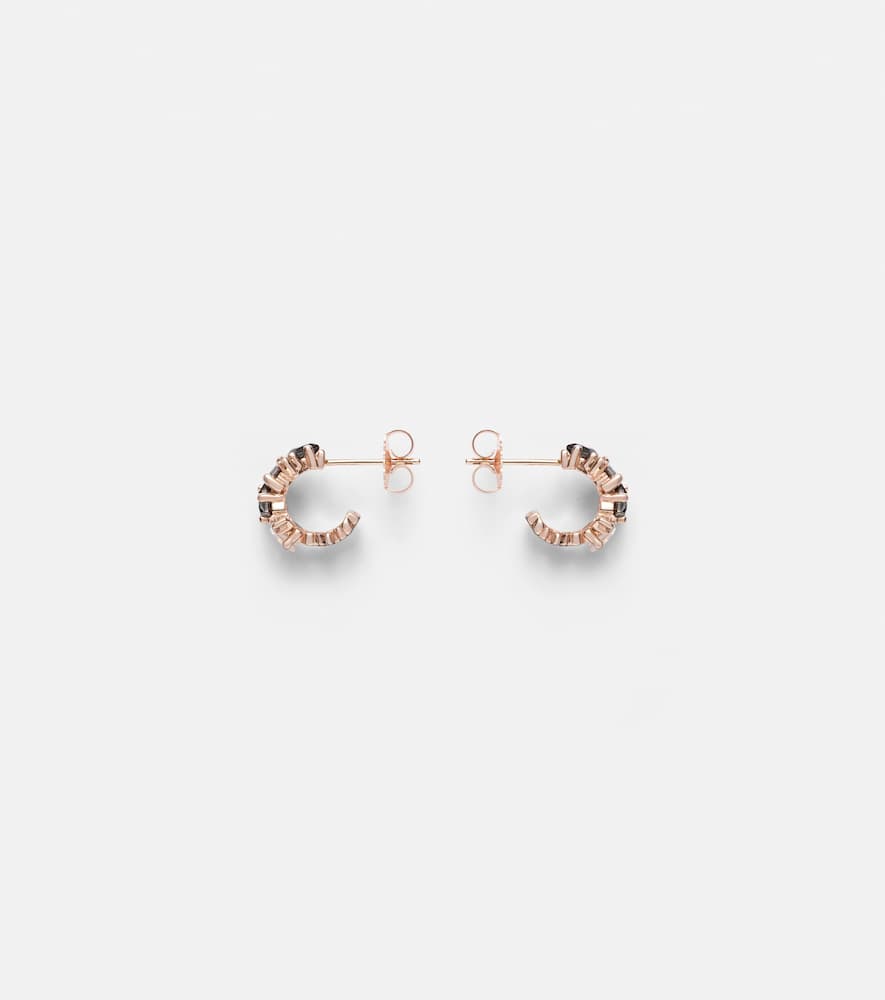 14kt rose gold earrings with gemstones and diamonds