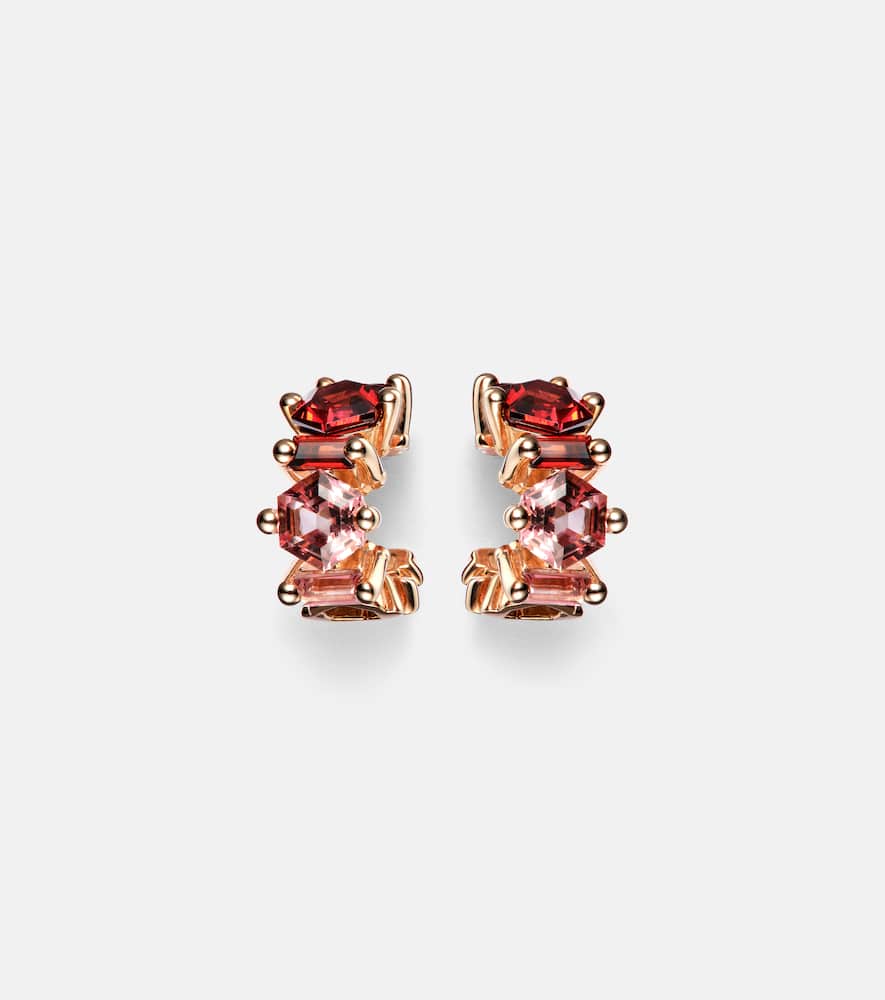 14kt rose gold earrings with garnet and topaz
