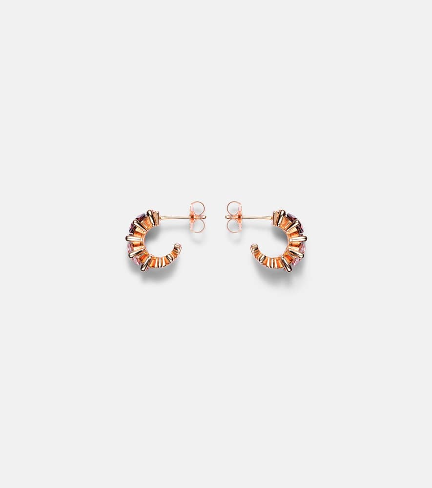 14kt rose gold earrings with garnet and topaz