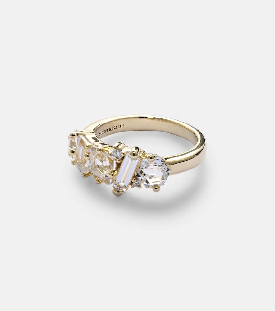 Nadima Glimmer 14kt gold ring with diamonds and topaz