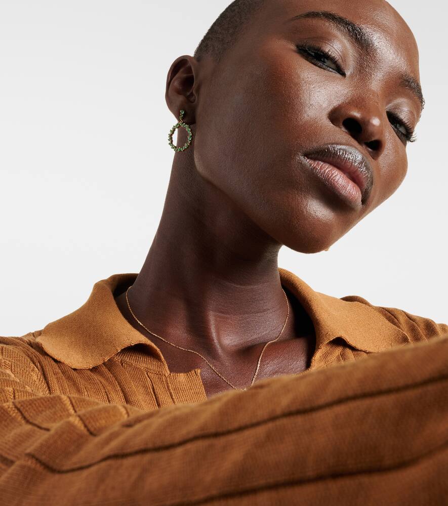 18kt gold drop earrings with emeralds