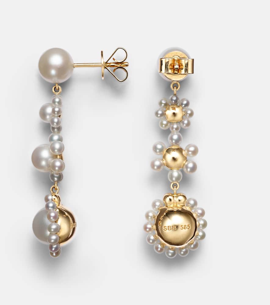 Fleur Jeanne 14kt gold earrings with freshwater pearls