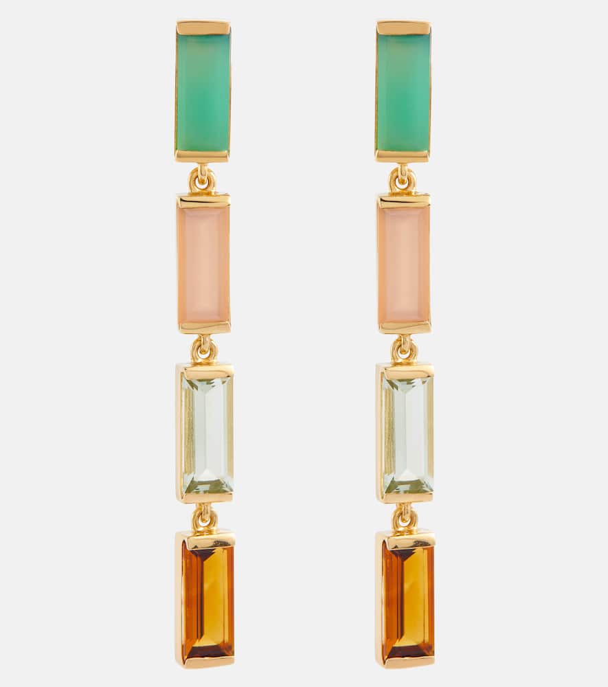 Deco Maxi embellished 9kt gold drop earrings